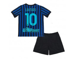 Inter Milan Lautaro Martinez #10 Domáci Detský futbalový dres 2025-26 Krátky Rukáv (+ trenírky)